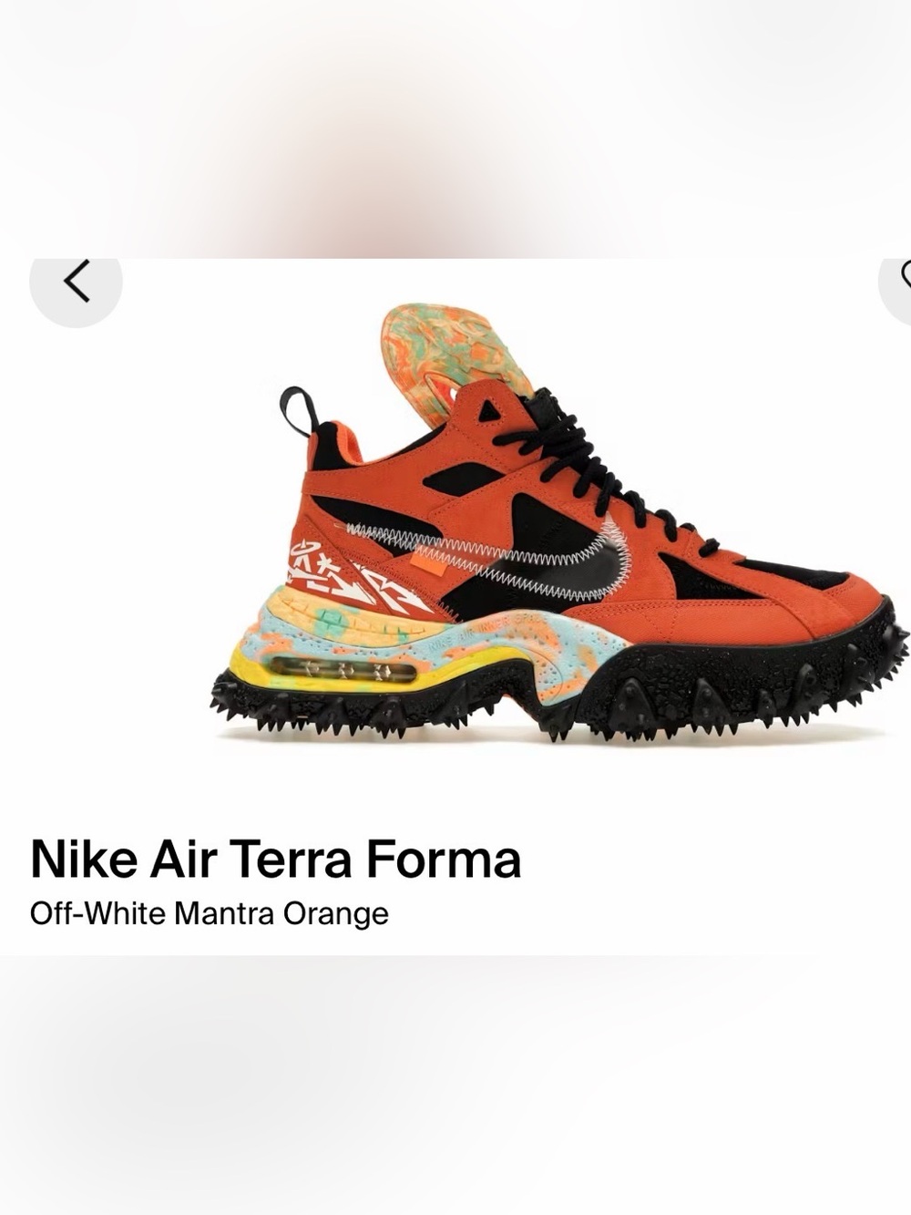 Nike Air Terra Forma x Off-White collab 
Size 11.5